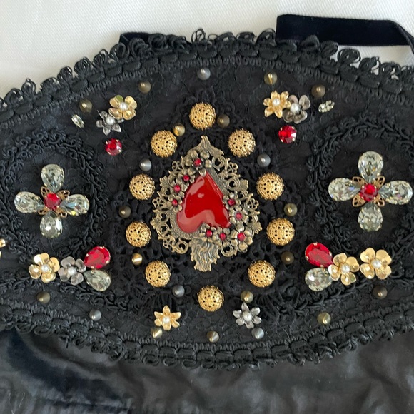 DOLCE & GABBANA
BLACK GOLD CRYSTAL TORERO LEATHER WIDE BELT NWT - Picture 13 of 16